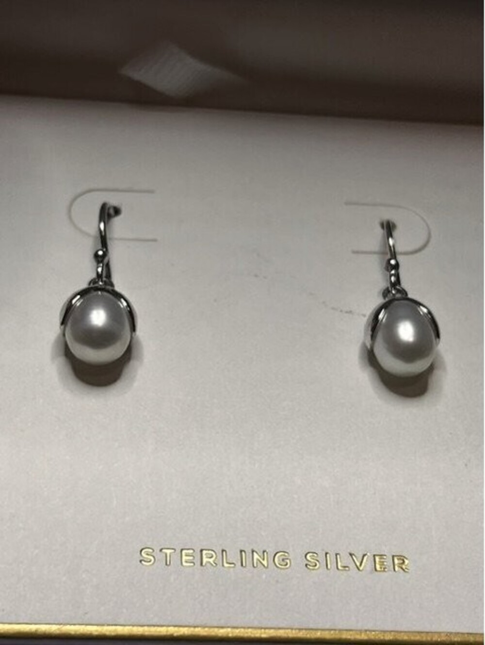 B6875 Annika Witt Drop Dangle Earrings Sterling Silver White Pearl Bali
